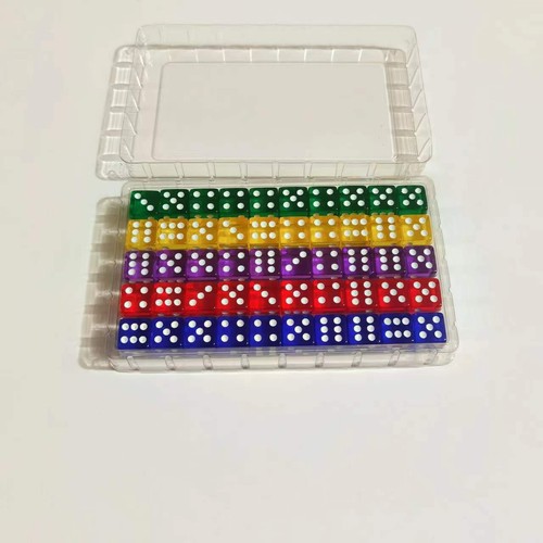 20x Acrylic Multicolor Six Sided Spot D6 Playing Games Dice Party Supplies 0.63" - Picture 5 of 44