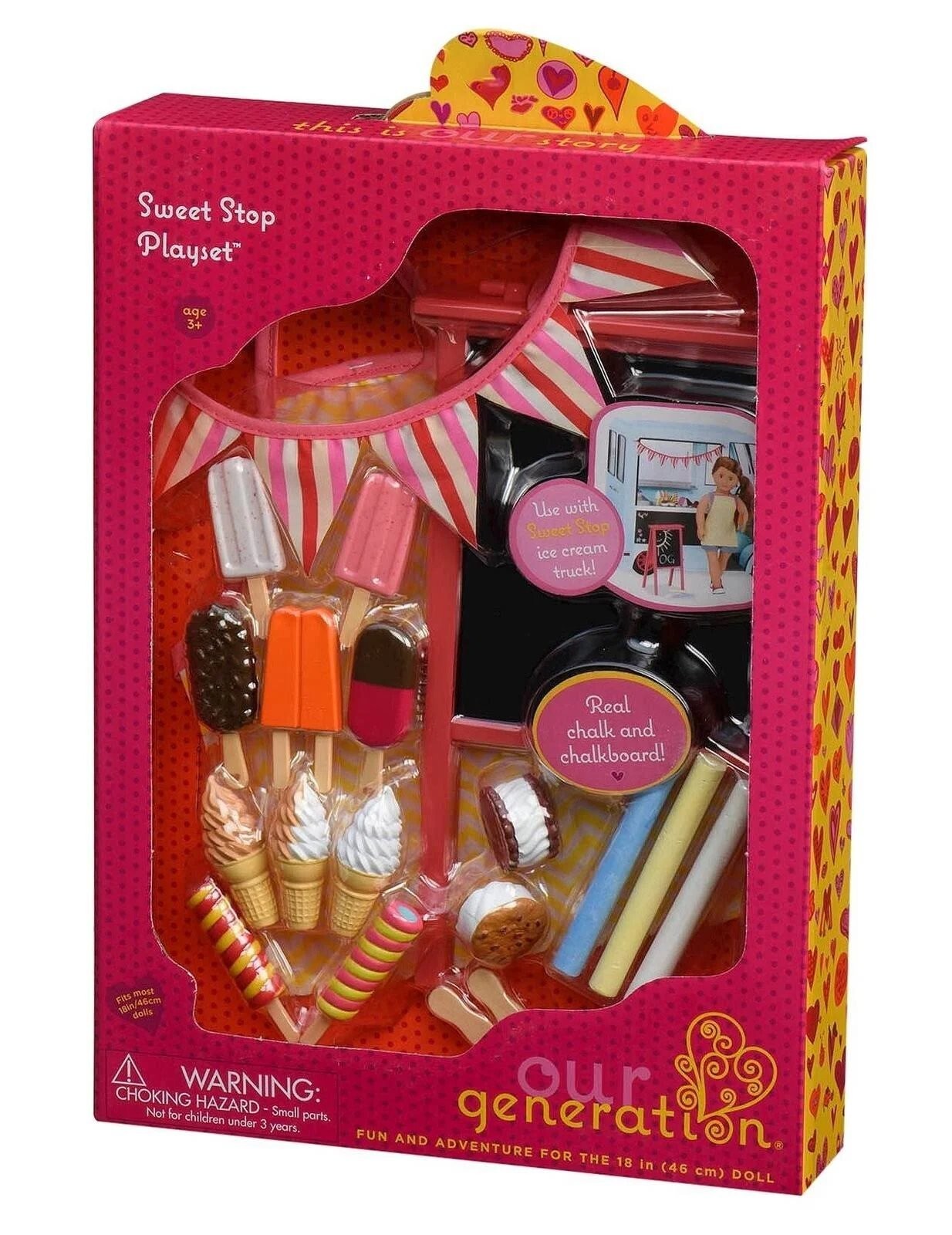 Our Generation Sweet Stop Ice Cream Playset Accessories for all 18" Dolls New
