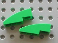 2 x LEGO Bright Green Slope Curved 3x1 Ref 50950 Set 45804 41182 41174