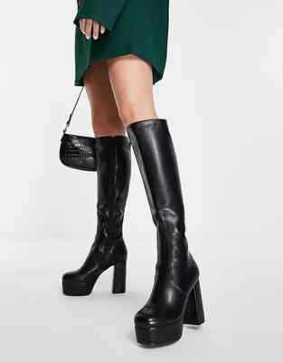 Vegan Boots Lamoda Slick Nicks Knee High Platform Boots Miracle