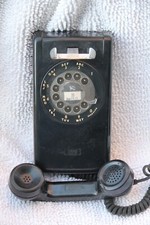 Wall Telephone Phone Rotary Dial ITT Untested BLACK Vintage Needs TLC