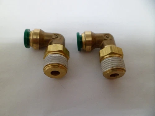 PARKER PRESTOLOK 3/8" TUBE X 3/8" NPT. SWIVEL ELBOW LOT OF 2 NOS Free ship USA