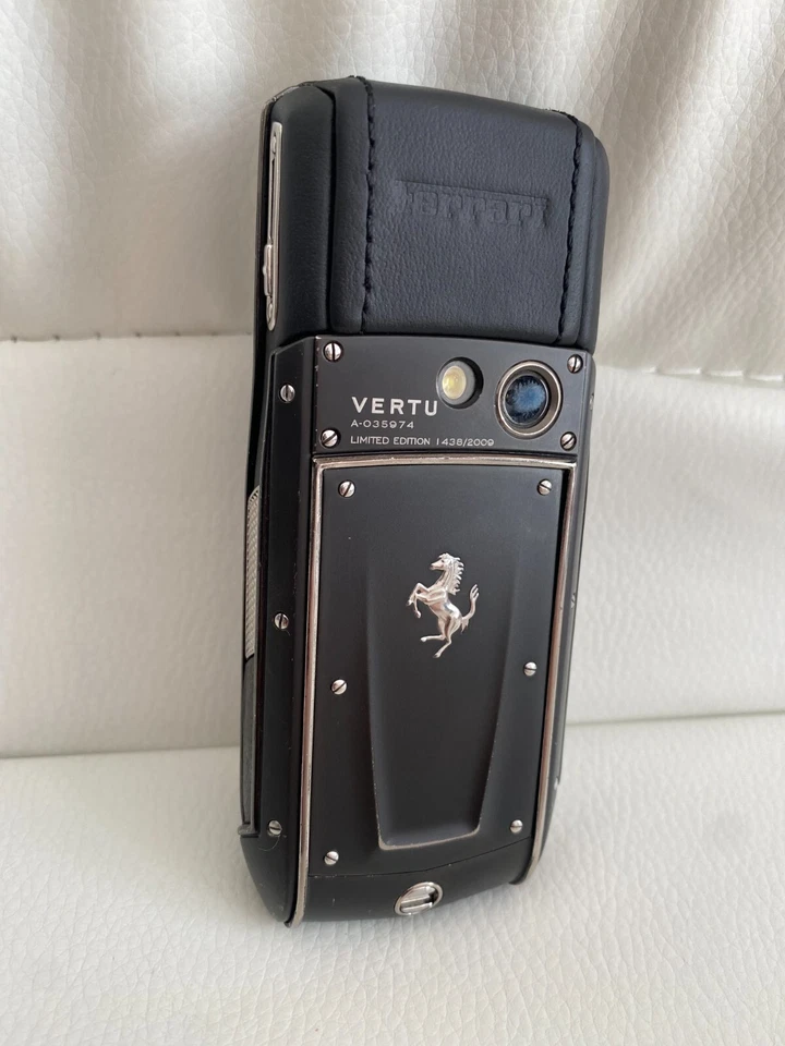 Vertu Ascent Ti Ferrari Nero Limited 2009 Genuine Mobile Phone Black Leather - Image 2 of 4
