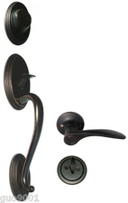  Oil Rubbed Bronze Front Door Dummy Handleset For Entrance Keyed Entry left 