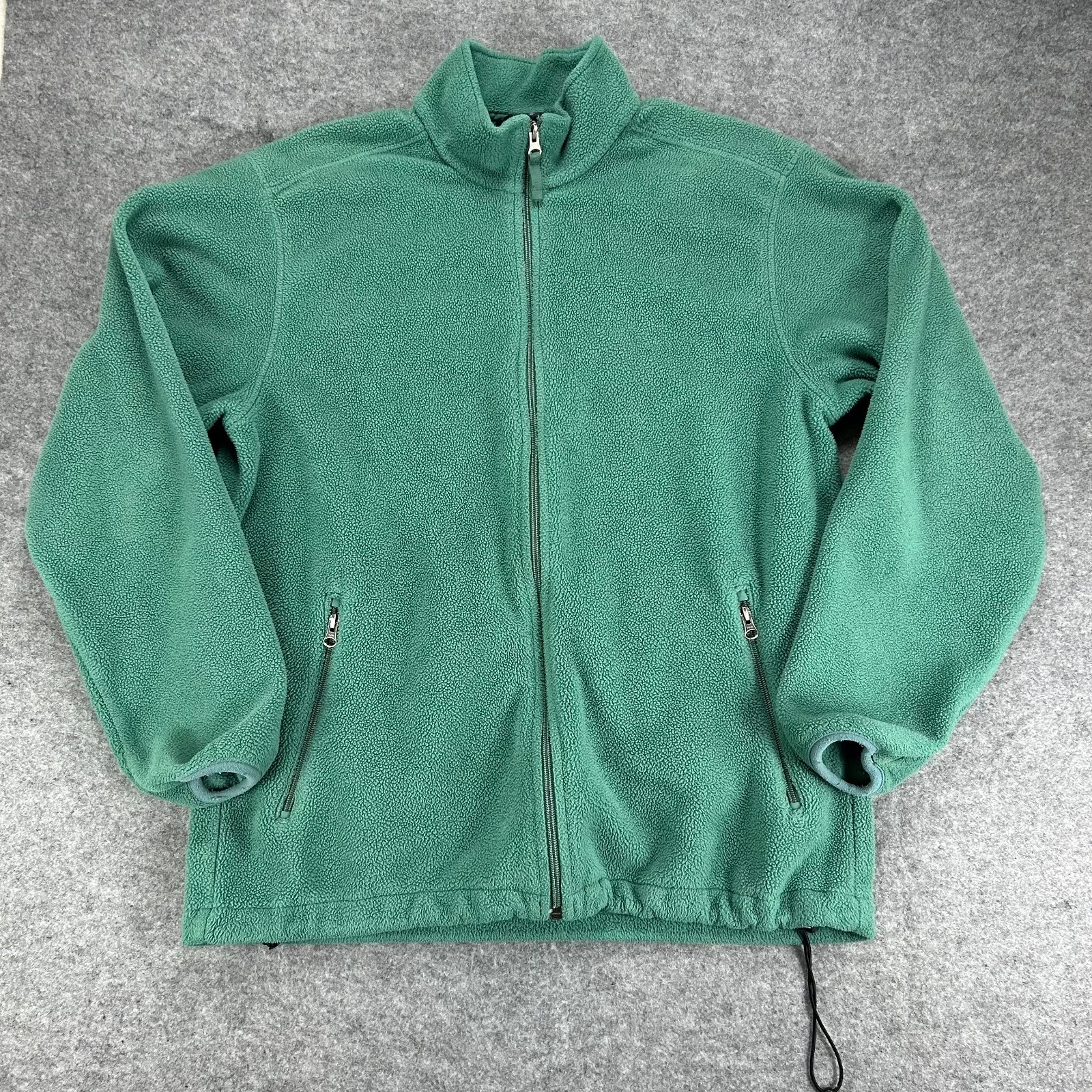 Vintage Lands' End Fleece Jacket Mens 42-44 Green Polartec Long Sleeve Full-Zip