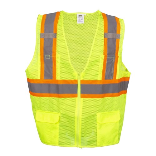 Cordova VS273PL Type R, Class II, Lime Mesh Surveyors Vest, Zipper Closure,... - Picture 1 of 2