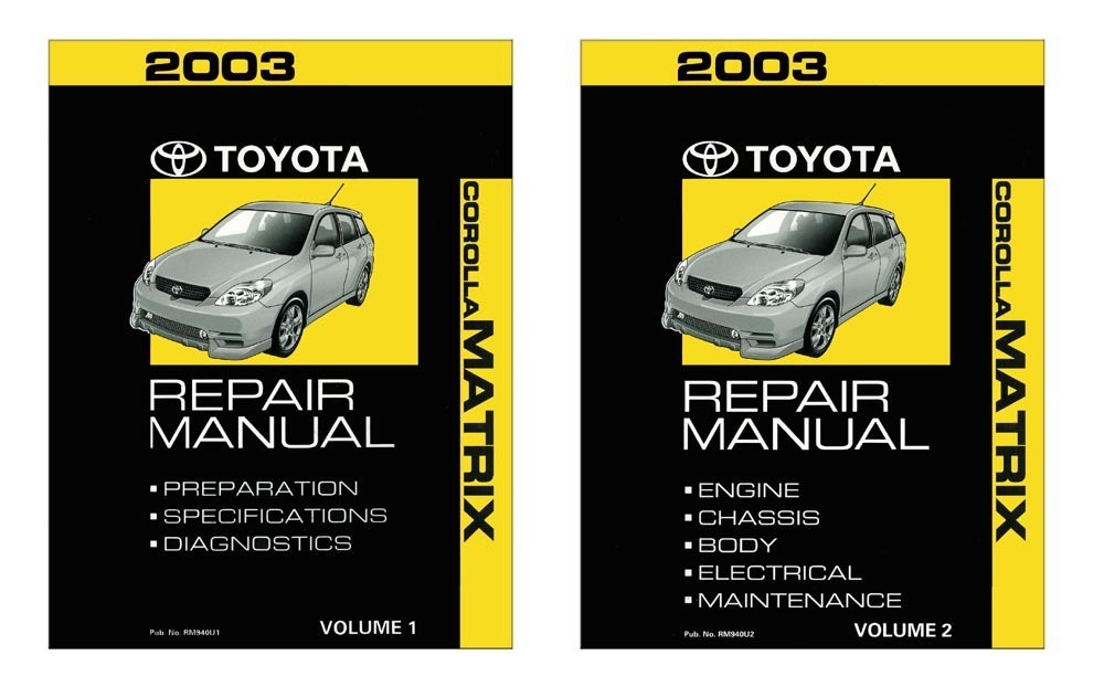 2003 Toyota Corolla, Matrix Factory Shop Service Manual | eBay