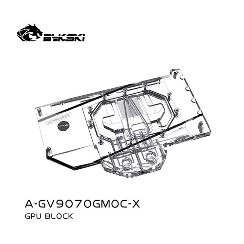 Bykski GPU Water Block Use For GIGABYTE RX9070XT GAMING OC 16G A-GV9070GMOC-X - Zdjęcie 5 z 8