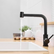Sink Faucet, Black Kitchen Faucets with Pull out Sprayer, Bathroom Sink