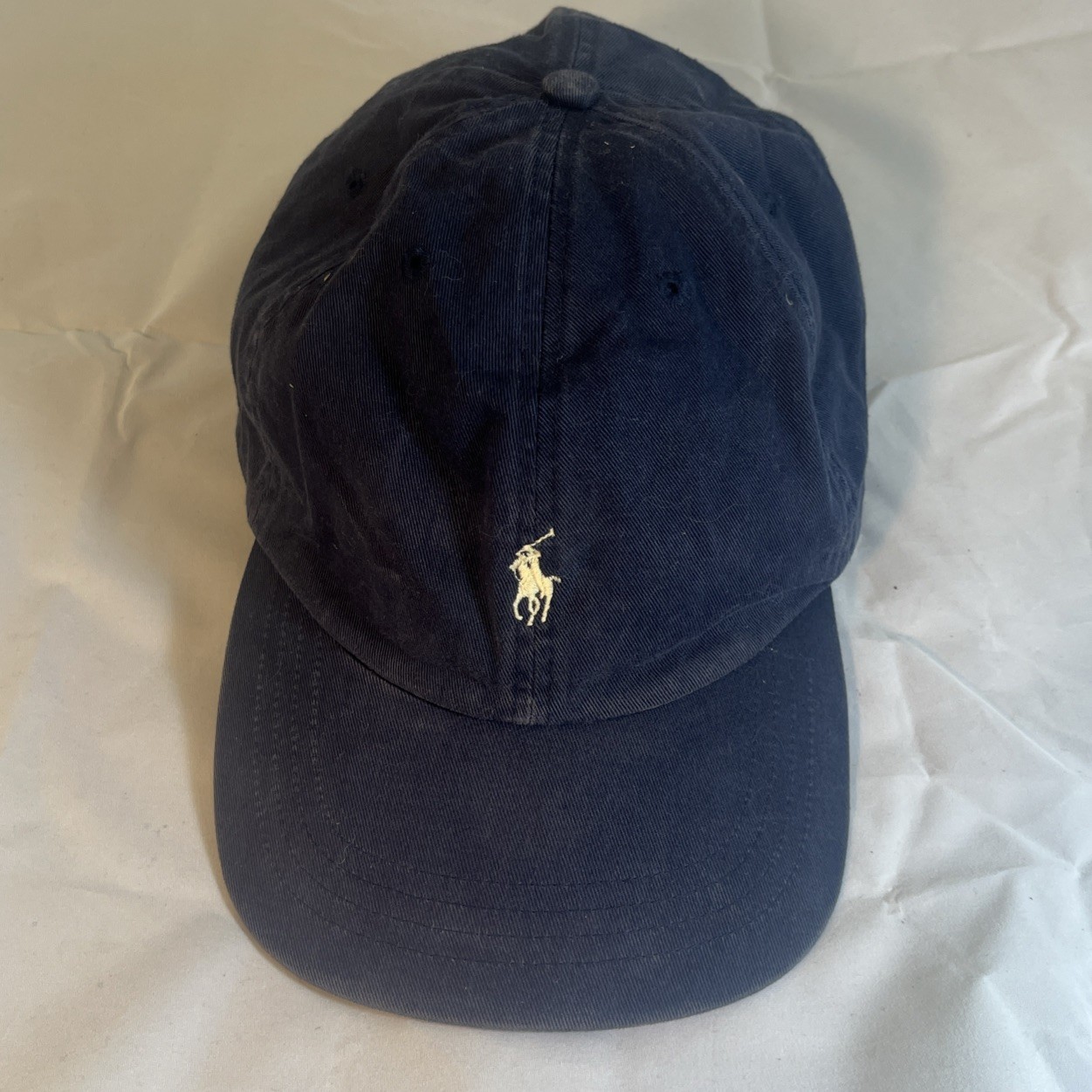 Vintage Polo Ralph Lauren Icon Cotton Chino Baseball Cap Navy One Size