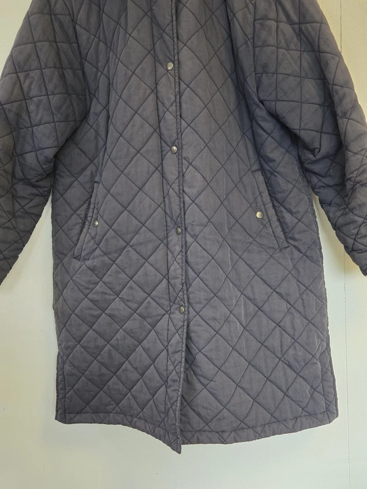 复古 LL 豆子外套女式 L 蓝色保温绗缝田野谷仓户外冬季家务 — 第 3/4 张图片