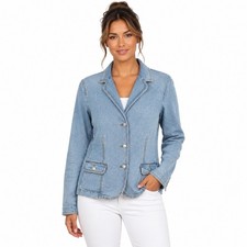 Cabi Light Wash Denim Blazer Jacket Women's Size 10