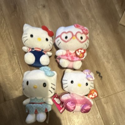 Ty Hello Kitty Beanbag Plush Lot Assorted Outfits 4 Pieces With Tags