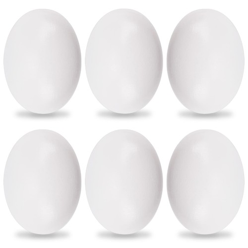 6Pcs White Wooden Easter Eggs Fake Wooden Easter Eggs for Crafts Home