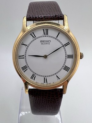 1990 Vintage Seiko Men's Roman Numerals Watch Quartz 34mm Classy