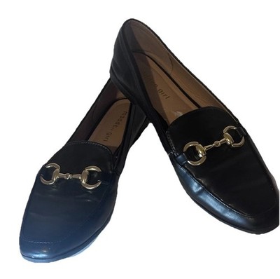 Madden Girl Loafers Womens 9 M Carnaby Flats Slip On Loafers Black Faux Leather