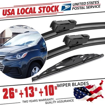 Premium 26''13''10''Front Windshield &Rear Wiper Blades For Chevrolet Trax 13-22