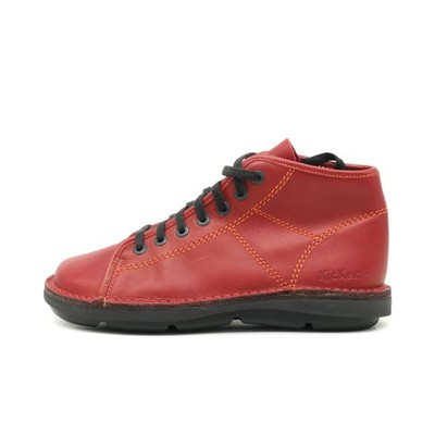 Kickers Damen Legend High-Top Stiefeletten Rot Echtleder Bezogene ähte EU 37