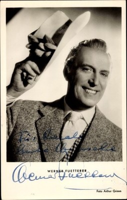 Ak Schauspieler Werner Fuetterer, Portrait, Autogramm, Hut - 10873280