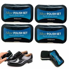 4 Shoe Polish Sponges Instant Shine Leather Care Boots Protector Quick Cleaning