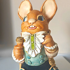 Pendelfin Ceramic Rabbit Figurine Ornament Holding Jug and Bowl