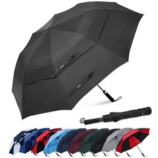 G4Free 62 Inch Portable Golf Umbrella Large Oversize Double 62 Inch, Black