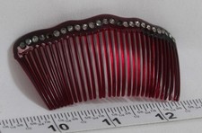 Vtg or Antique Goody Rhinestone Side Hair Comb Scalloped Edge Accessory USA