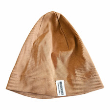 H&M Baby M&uuml;tze beige Ripp mit Logo, Gr. 62/68, Unisex Kinder, Freizeit