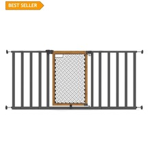Pet Safety Gate Extra Wide 30-60 In Adjustable 26 Tall Pressure Hardware Mounted