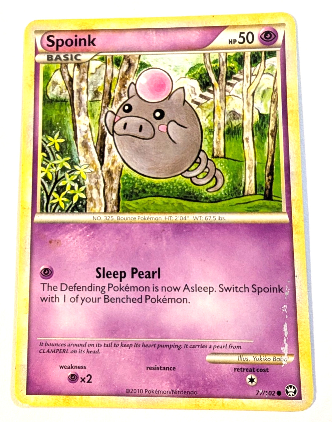 Pokémon Card -Spoink 77/102  Pokemon