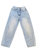 Zara girls size 8 year relaxed tapered light blue jeans high rise