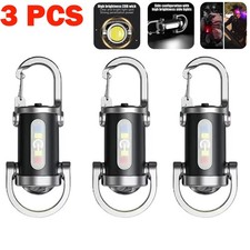 3X LED Keychain Light Bright Flashlight Keyring Camping Waterproof Pocket Torch