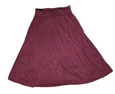 Vtg Burgandy Velvet Skirt Sz Medium Flowey 70s