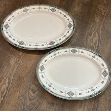 Studio Nova Adirondack Oval Platters 12” 14" Vintage Pottery Southwest Set