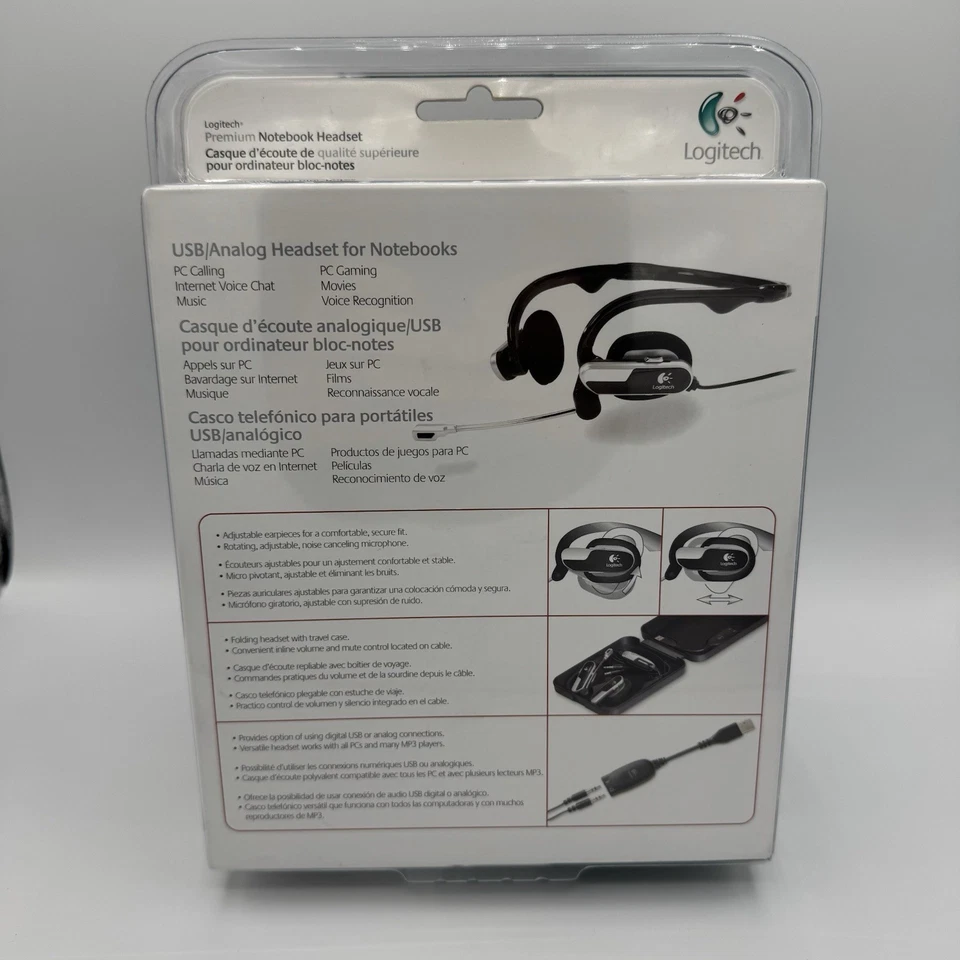 Logitech Premium Notebook Silver/Black Neckband Headset - Image 2 of 4