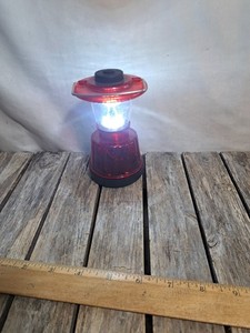 Little Red LED Lantern Battery Operated Plastic with Flashing Mode #4939L487