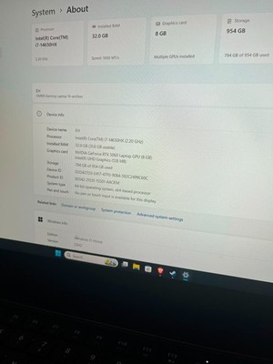 HP Omen Gaming Laptop-RTX 5060-Intel Core i7-14650HX, 32GB RAM, 1TB SSD.