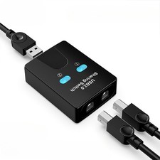 USB 2.0 Printer Sharing Switch - 2 Input 1 Output for 2 Computers