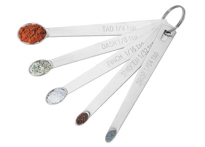 5-Piece Mini Stainless Steel Measuring Spoons Set ,Tiny Kitchen & Baking Measuri
