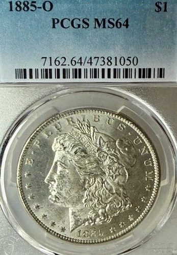 1885-O MS64 Exquisite PCGS New Orleans Mint Morgan Silver Dollar