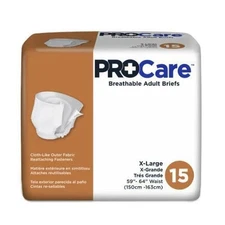ProCare Breathable Adult Diaper Briefs X-Large 59"-64" Waist W/Tabs 4-Pack