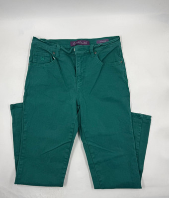 Gloria Vanderbilt Womens Amanda Jeans 4P Green Denim Stretch Straight Leg Fit