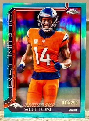 JERSEY NUMBER MATCH! 2025 Topps Chrome Courtland Sutton #86 Teal 14/299! BRONCOS