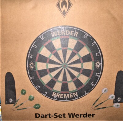 SV Werder Bremen Dart-Set 45,7 cm 6 Dartpfeile 12 Flights 2 Etuis Neu,OVP,Lizenz