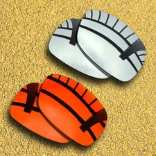 US 2 Pairs Polarized Lenses Replacement for-Oakley Ravishing-Silver Orange Red