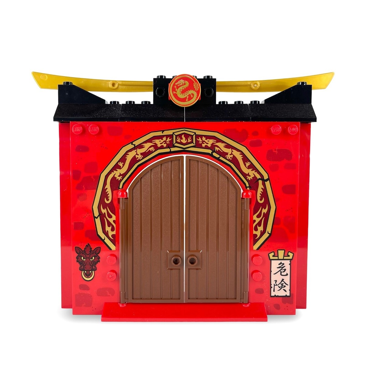 LEGO NINJAGO TEMPLE GATE WALL 4X6X10 with Dragon Design RED