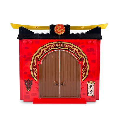LEGO NINJAGO TEMPLE GATE WALL 4X6X10 with Dragon Design RED
