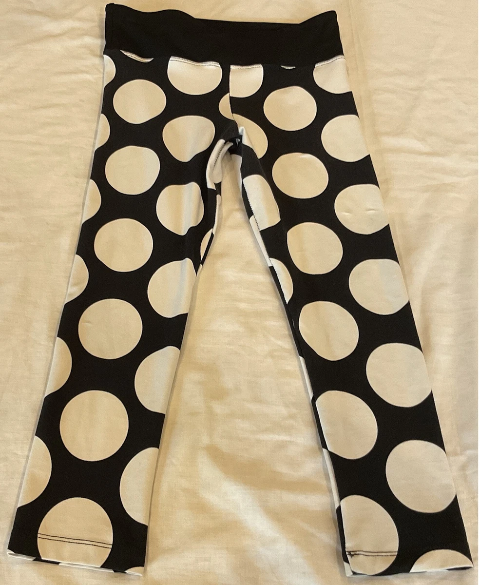 Lorna Jane Black White Spot Polkadot Crop Cropped Tights Running