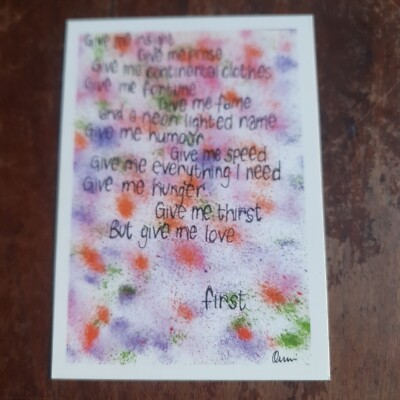 Give Me Insight, Paul Barber Motivational Poetry Postcard, Boomerang, Unposted.