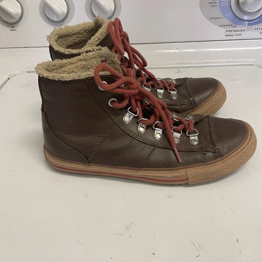 Converse Sneakers Giovani Junior 4 HiTop Invernali Monks Robe Hitop Pelle Marrone